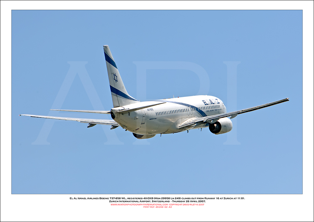 4X-EKB - El Al Israel Airlines Boeing 737-858 WL  (Msn 29958 Ln 249) - 02