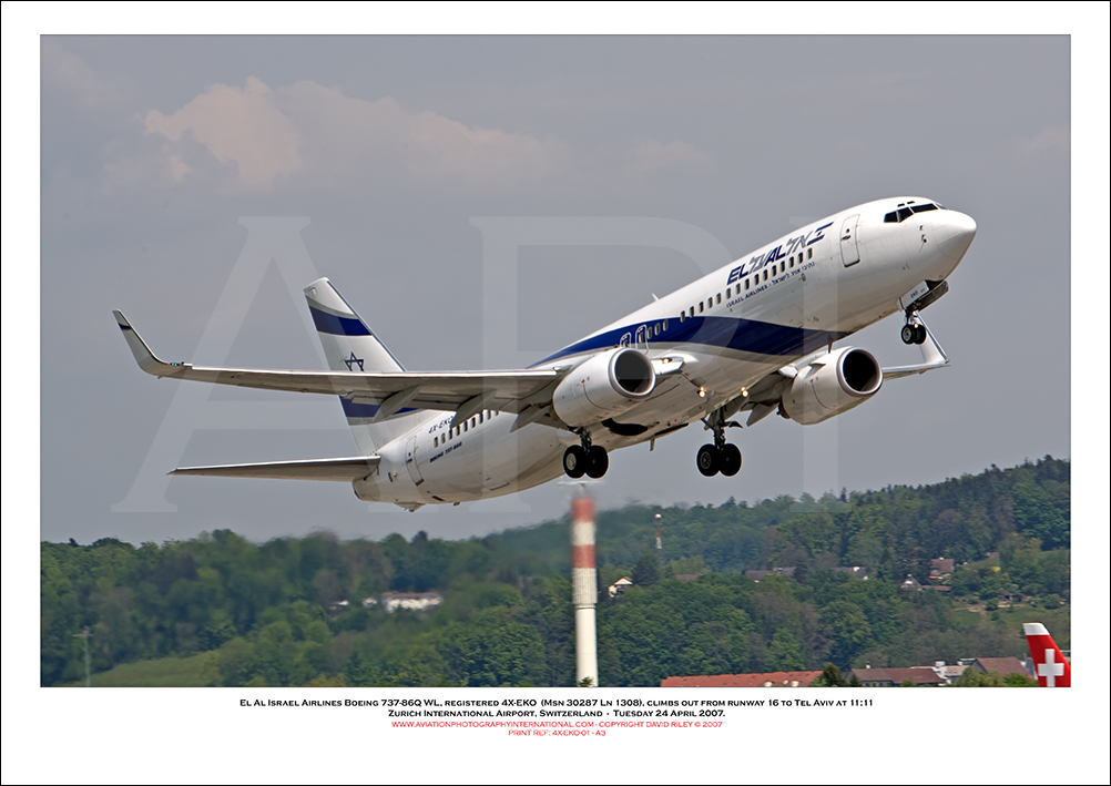 4X-EKO - El Al Israel Airlines Boeing 737-86Q WL (Msn 30287 Ln 1308) - 01
