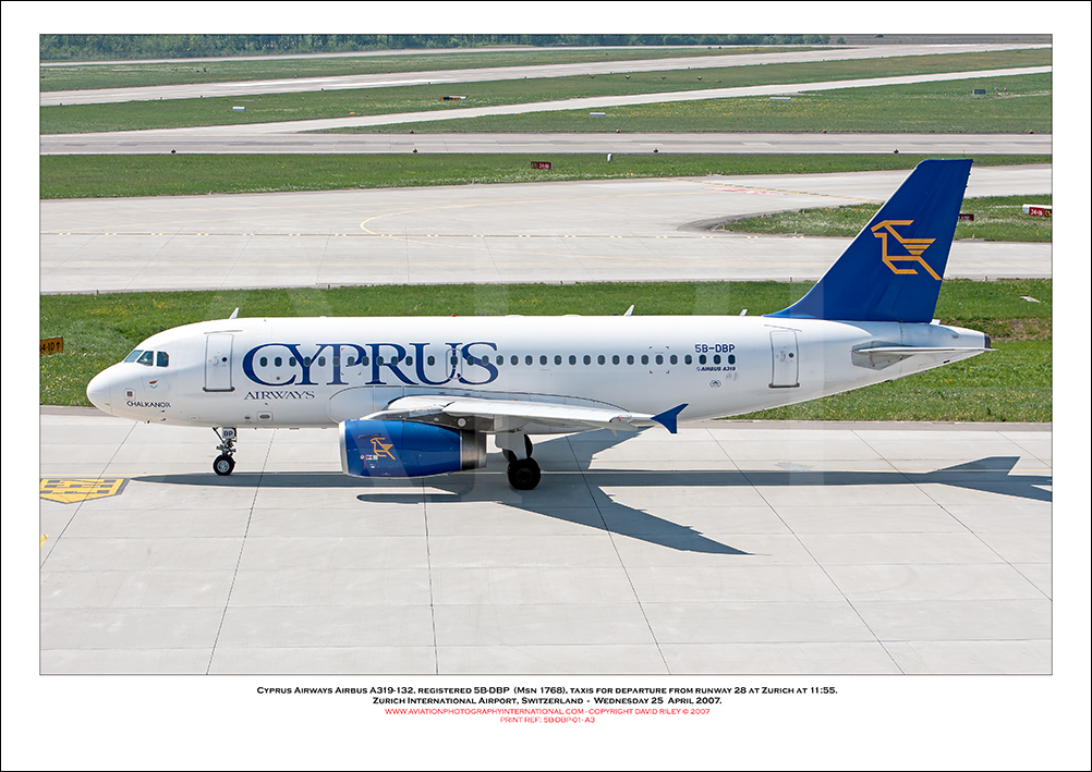5B-DBP - Cyprus Airways Airbus A319-132  (Msn 1768)- 01