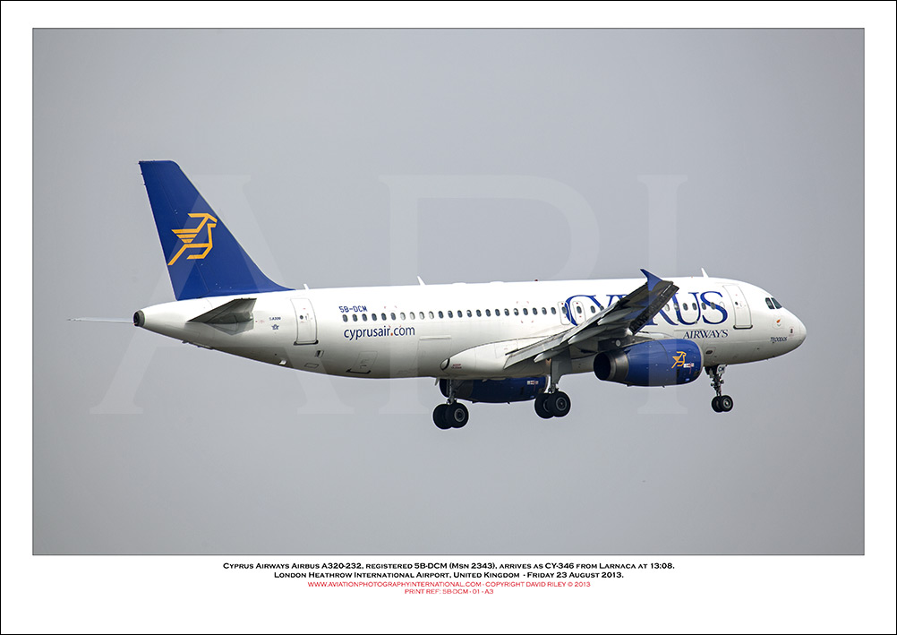 5B-DCM - Cyprus Airways Airbus A320-232  (Msn 2343 - 01
