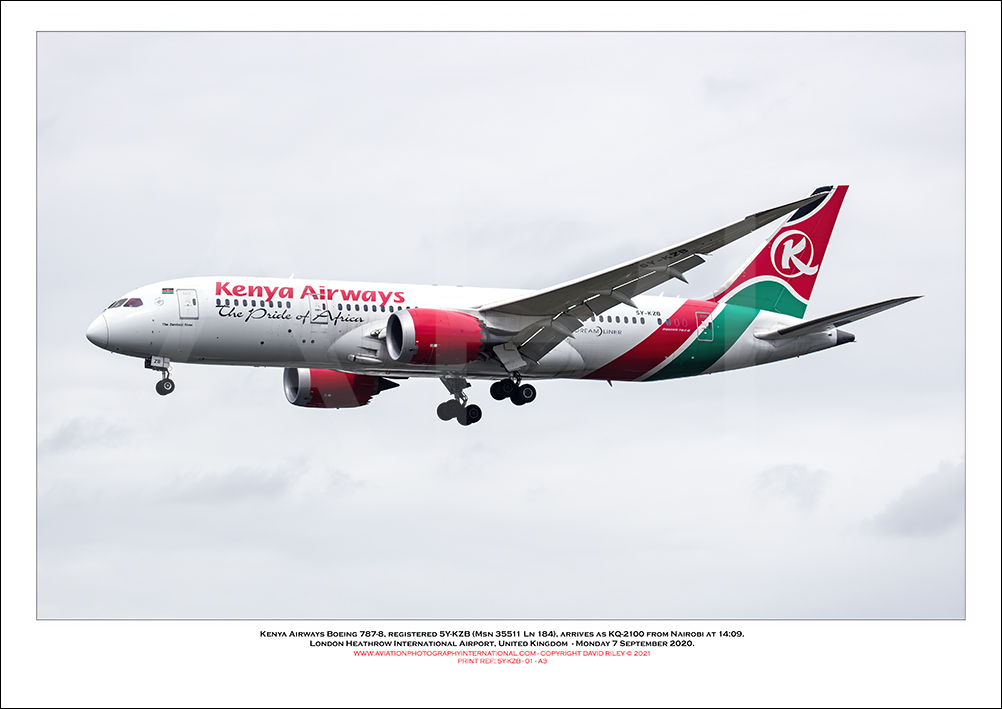 5Y-KZB -Kenya Airways Boeing 787-8  (Msn 35511 Ln 184) - 01
