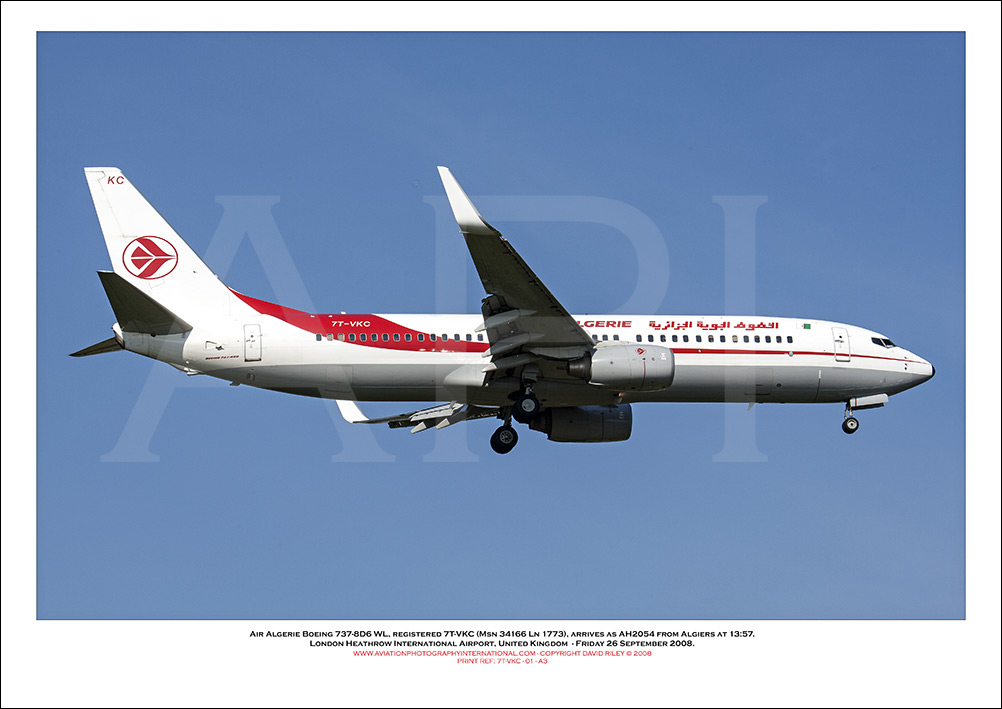 7T-VKC - Air Algerie Boeing 737-8D6 WL  (Msn 34166 Ln 1773) - 01