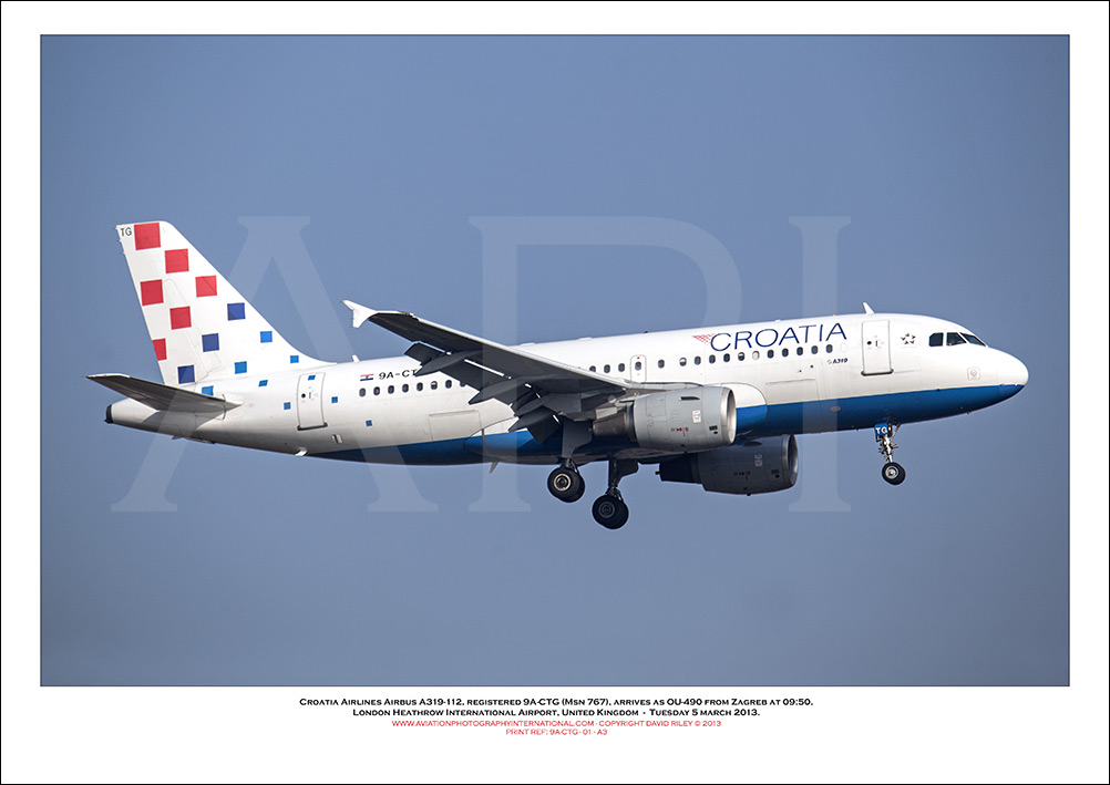9A-CTG - Croatia Airlines Airbus A319-112 (Msn 767) - 01