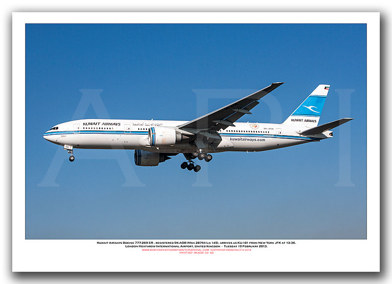 9K-AOB -  Kuwait Airways Boeing 777-269 ER (Msn 28744 Ln 145) - 02