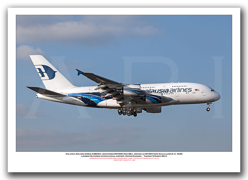 9M-MNB - Malaysia Airlines Airbus A380-841  (Msn 081) - 01
