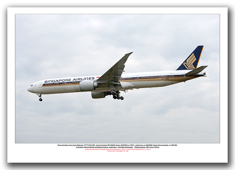 9V-SWM - Singapore Airlines Boeing 777-312 ER (Msn 34578 Ln 701) - 01