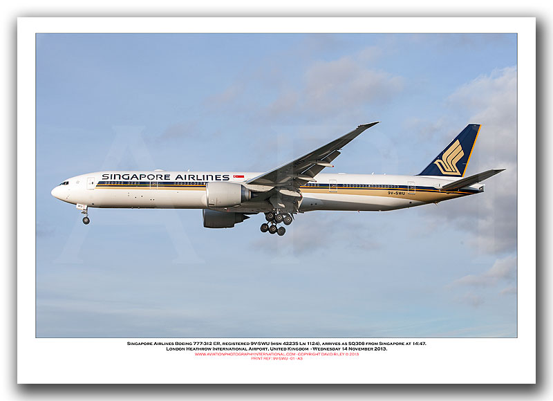 9V-SWU - Singapore Airlines Boeing 777-312 ER (Msn 42235 Ln 1124) - 01