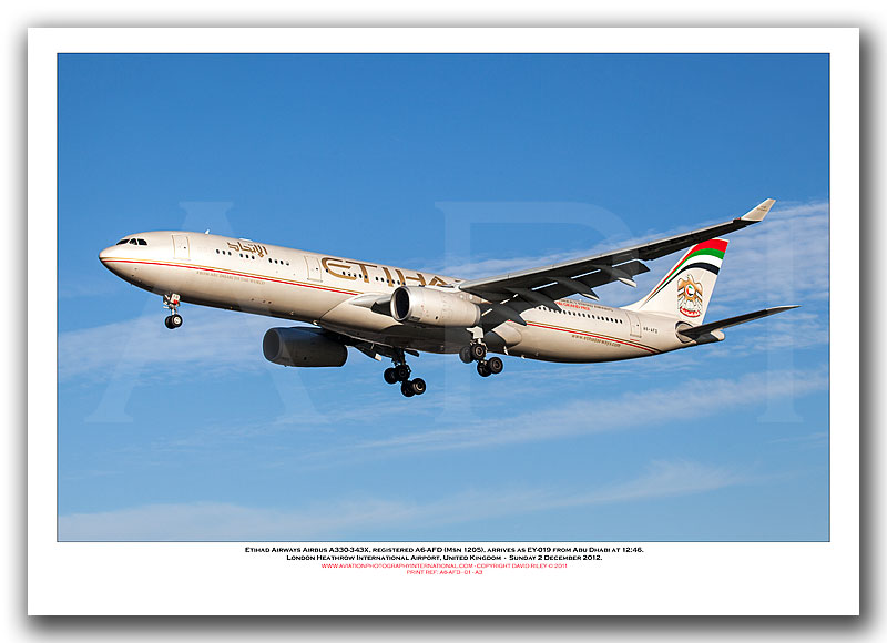 A6-AFD - Etihad Airways Airbus A330-343X (Msn 1205) - 01