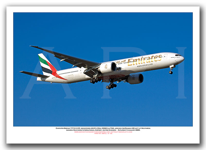 A6-ECJ - Emirates Boeing 777-31H ER (Msn 35583  Ln 734) - 01