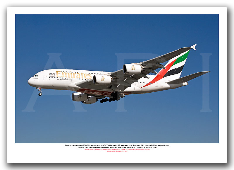 A6-EDH - Emirates Airbus A380-861 (Msn 025) - 01