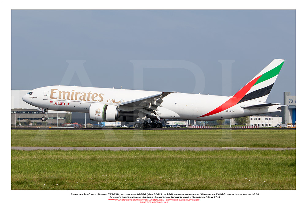 A6-EFG - Emirates SkyCargo Boeing 777-F1H  ( (Msn 35613 Ln 996) - 01