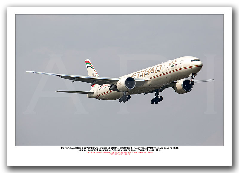 A6-ETN - Etihad Airways Boeing 777-3FX ER (Msn 39689 Ln 1086) - 01