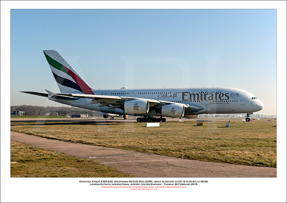 A6-EUQ - Emirates Airbus A380-842 (Msn 229) - 01