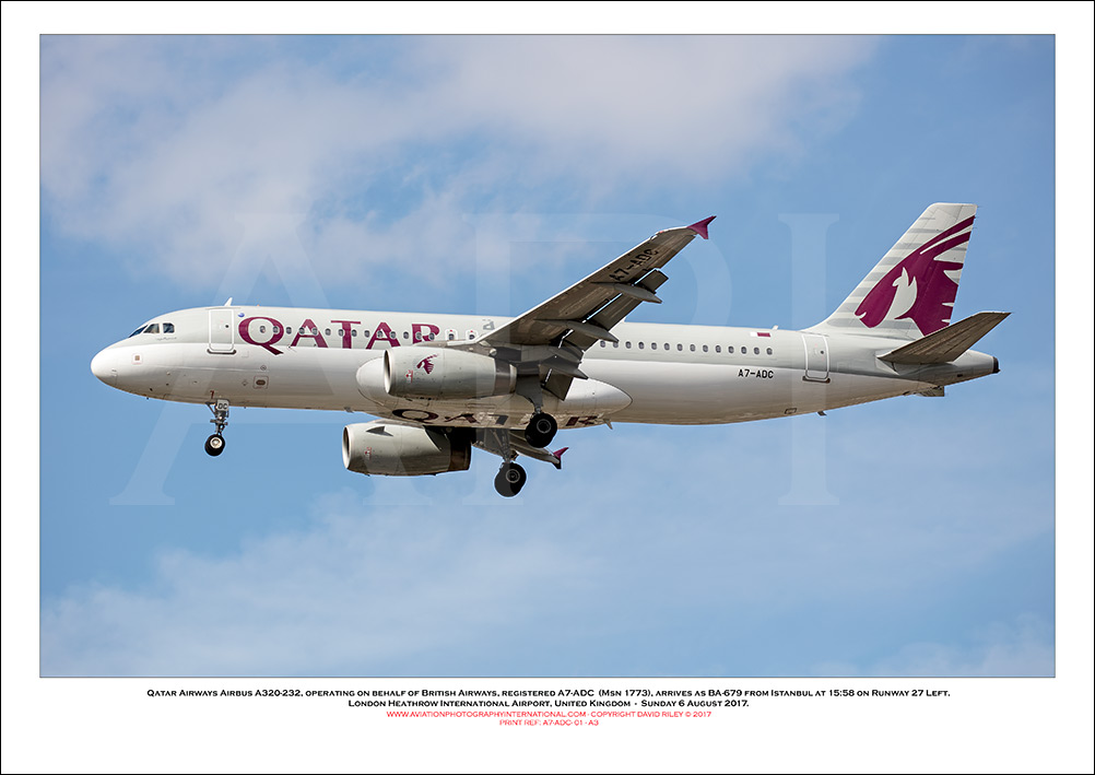 A7-ADC - Qatar Airways Airbus A320-232, operating on behalf of British Airways (Msn 1773) - 01