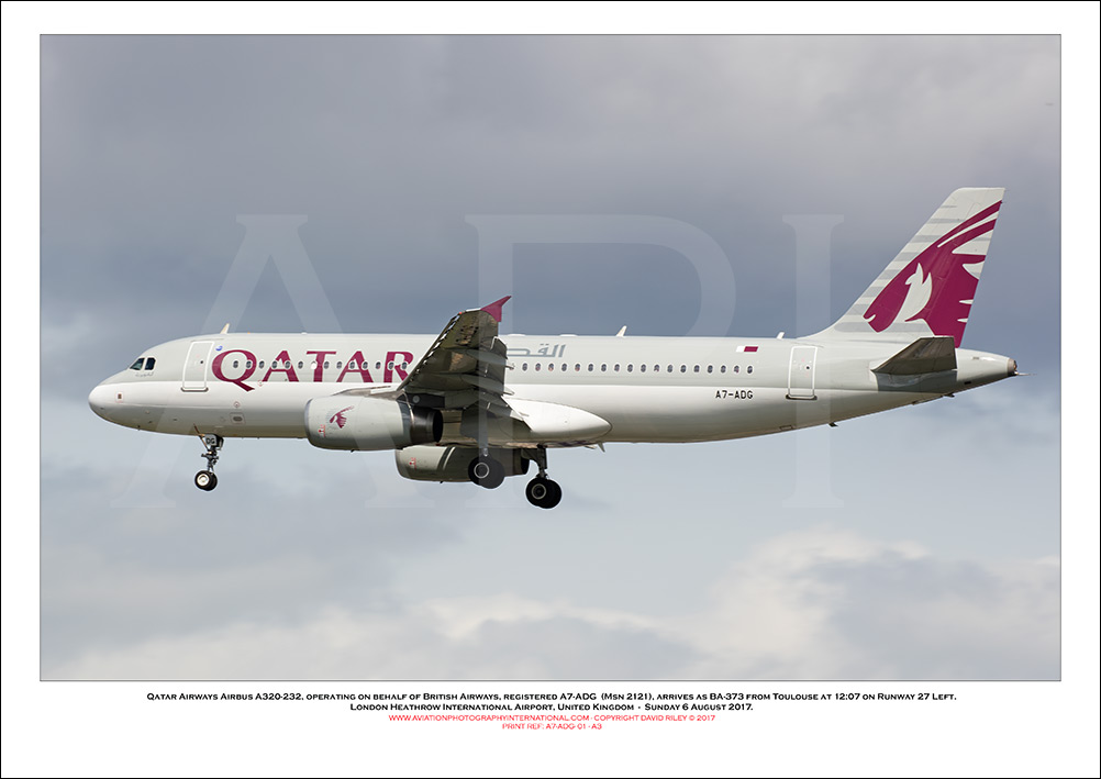 A7-ADG - Qatar Airways Airbus A320-232, operating on behalf of British Airways (Msn 2121) - 01