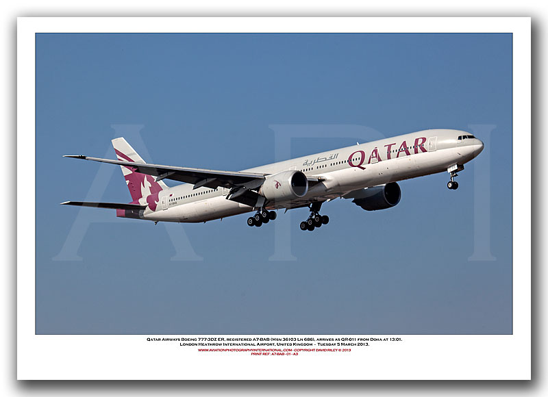 A7-BAB - Qatar Airways Boeing 777-3DZ ER (Msn 36103 Ln 686) - 01