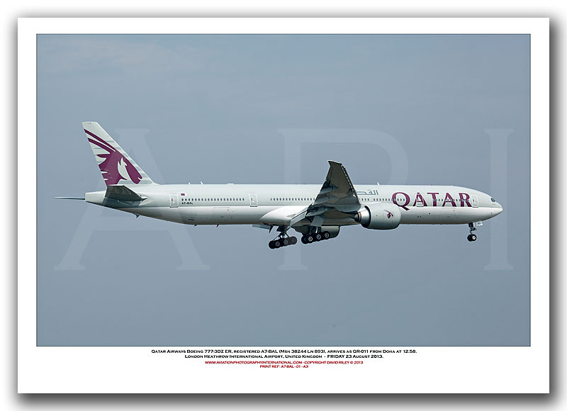 A7-BAL - Qatar Airways Boeing 777-3DZ ER (Msn 38244 Ln 893) - 01