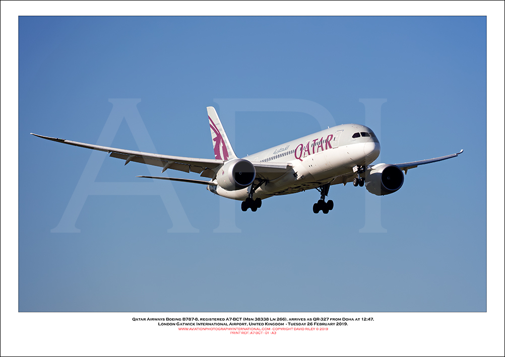 A7-BCT - Qatar Airways Boeing 787-8 (Msn 38338 Ln 266) - 01