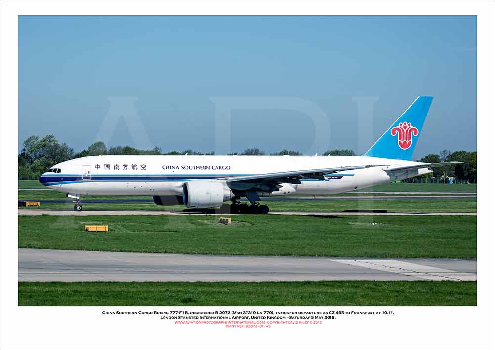 B-2072 - China Southern Cargo Boeing 777-F1B (Msn 37310 Ln 770) - 01