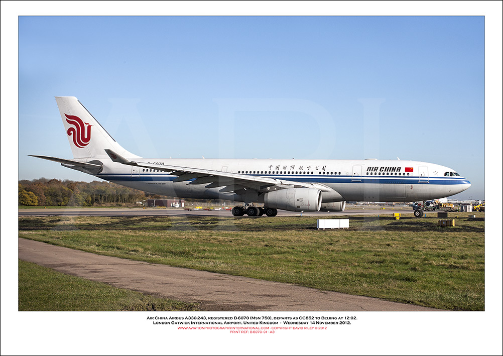 B-6070 - Air China Airbus A330-243  (Msn 750) - 01