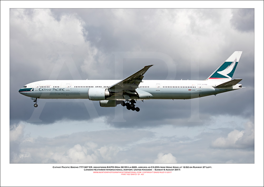 B-KPD-  Cathay Pacific Boeing 777-367 ER (Msn 36155 Ln 680) - 01