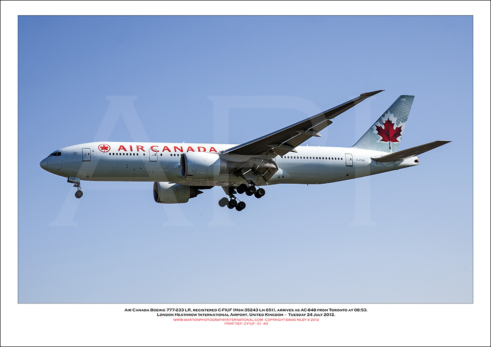 C-FIUF- Air Canada Boeing 777-233 LR  (Msn 35243 Ln 651)  - 01