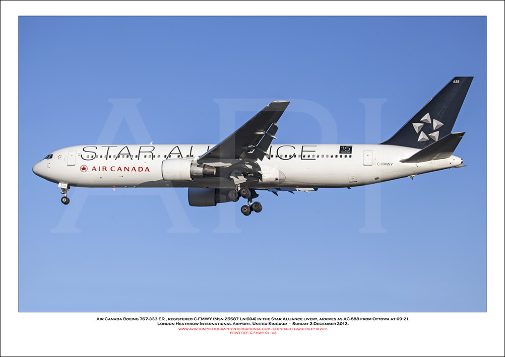 C-FMWY - Air Canada Boeing 767-333 ER (Msn 25587 Ln 604) - 01