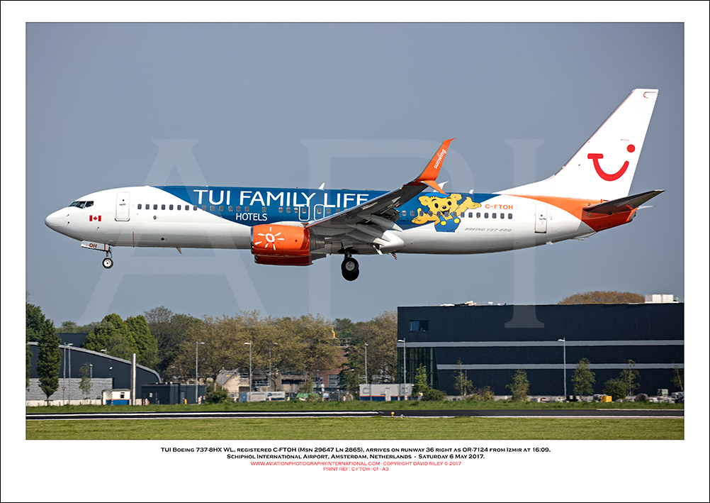 C-FTOH -TUI Boeing 737-8HX W  (Msn 29647 Ln 2865) - 01
