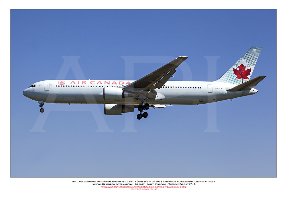 C-FXCA - Air Canada Boeing 767-38E ER (Msn 24574 Ln 302 ) - 01