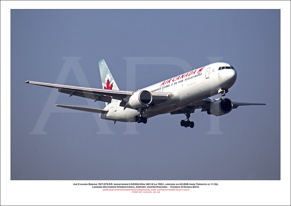 C-GEOQ - Air Canada Boeing 767-375 ER (Msn 30112  Ln 765),  - 02