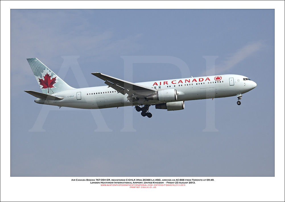 C-GHLK - Air Canada Boeing 767-35H ER   (Msn 26388 Ln 456)  - 01