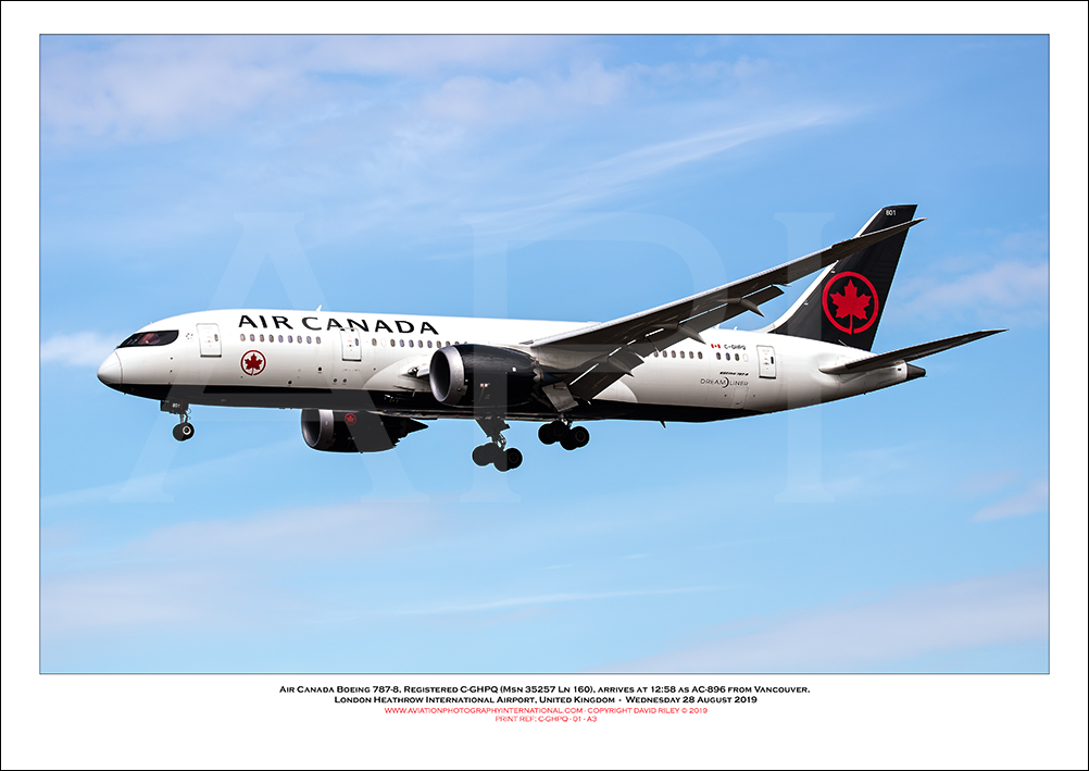 C-GHPQ - Air Canada Boeing 787-8  (Msn 35257 Ln 160) - 01