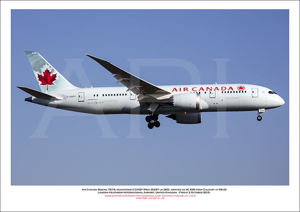 C-GHQY - Air Canada Boeing 787-8  (Msn 35267 ln 265)  - 01