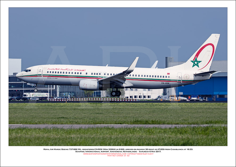 CN-ROK -Royal Air Maroc Boeing 737-886 WL  (Msn 33064 Ln 2180) - 01