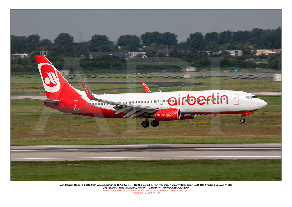 D-ABKA - Air Berlin Boeing 737-82R WL  (Msn 29329 Ln 224) - 01
