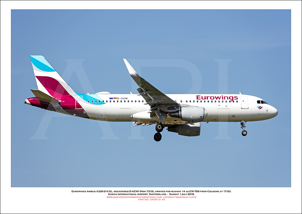 D-AEWI - Eurowings Airbus A320-214 SL  (Msn 7210) - 01