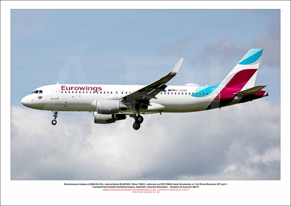 D-AEWK - Eurowings Airbus A320-214 SL  (Msn 7261) - 01