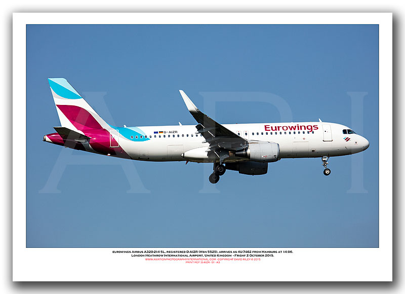 D-AIZR - Eurowings Airbus A320-214 SL  (Msn 5525) - 01