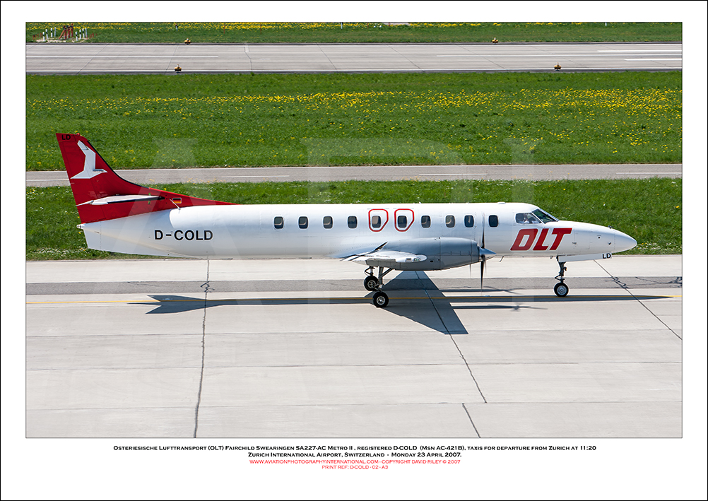 D-COLD - Osteriesische Lufttransport (OLT) Fairchild Swearingen SA227-AC Metro II  (Msn AC-421B) - 02