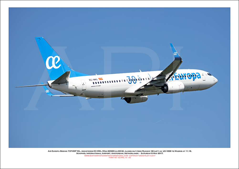 EC-MKL - Air Europa Boeing 737-85P WL (Msn  60585 Ln 6012)  - 01