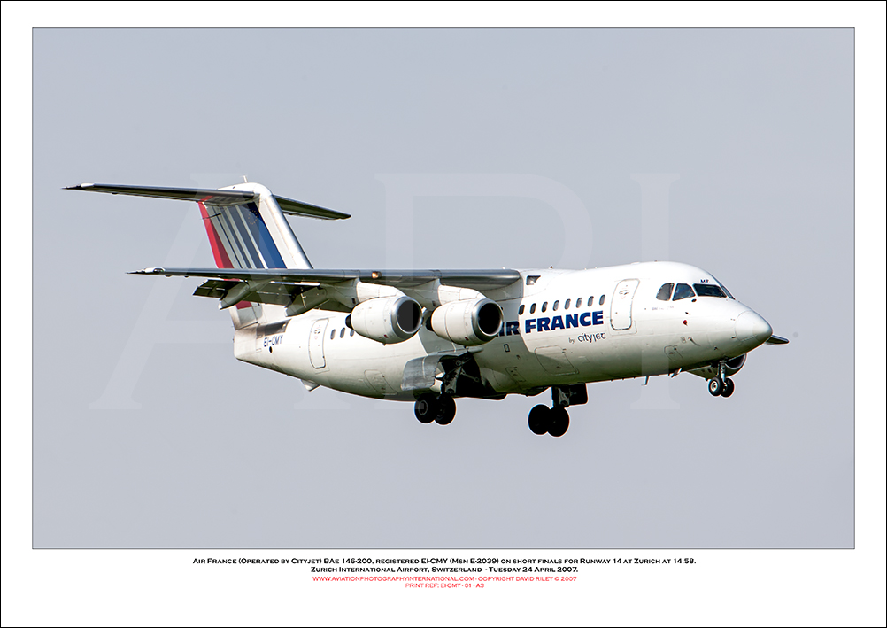 EI-CMY - Air France (Operated by Cityjet) BAe 146-200 (Msn E2039) - 01