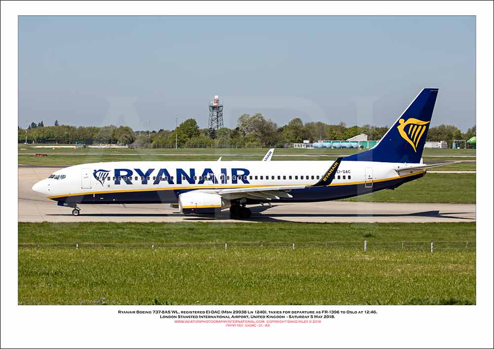 EI-DAC - Ryanair Boeing 737-8AS WL  (Msn 29938 Ln 1240) - 01