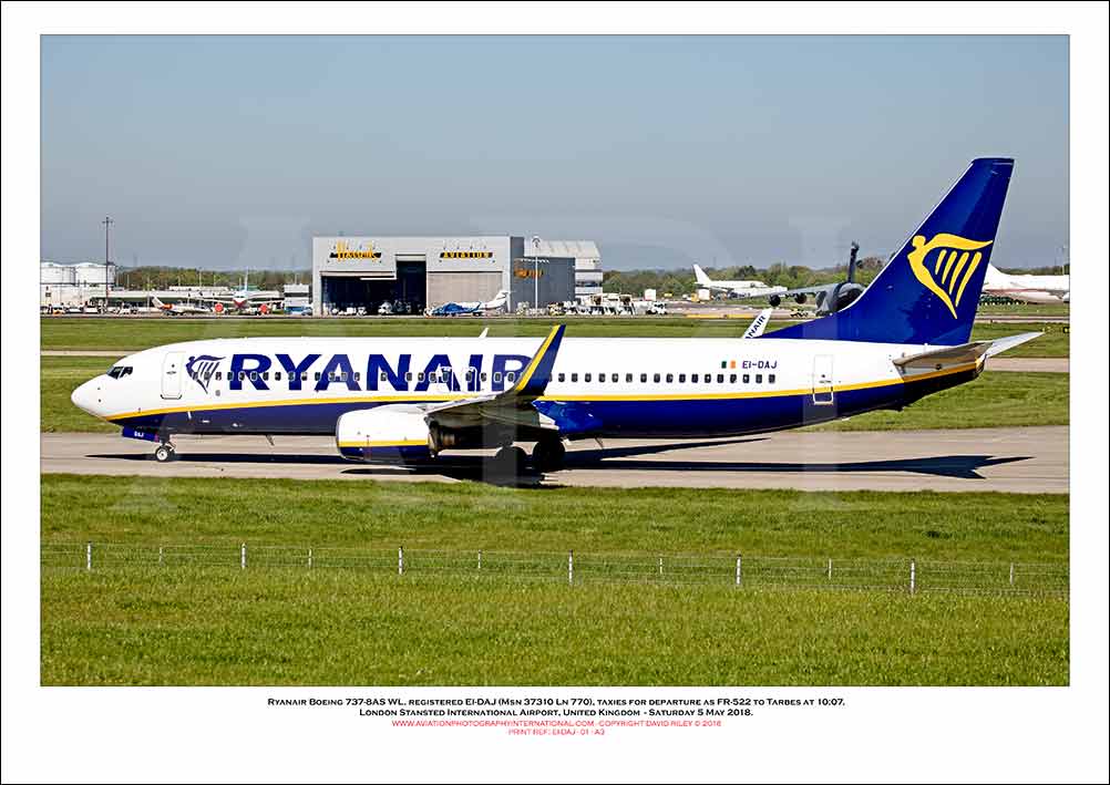 EI-DAJ - Ryanair Boeing 737-8AS WL  (Msn 37310 Ln 770) - 01