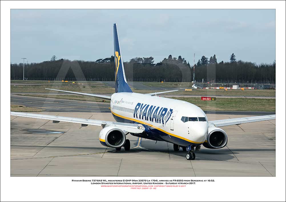 EI-DHP - Ryanair Boeing 737-8AS WL  (Msn 33579 Ln 1794) - 01