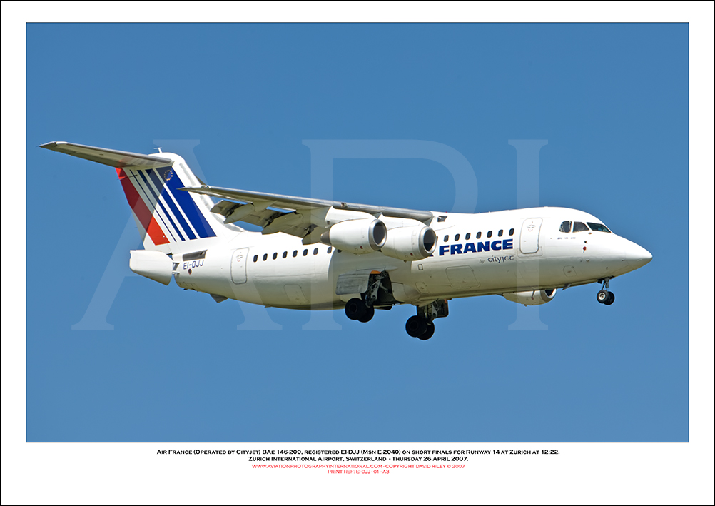 EI-DJJ - Air France (Operated by Cityjet) BAe 146-200 (Msn E2040) - 01