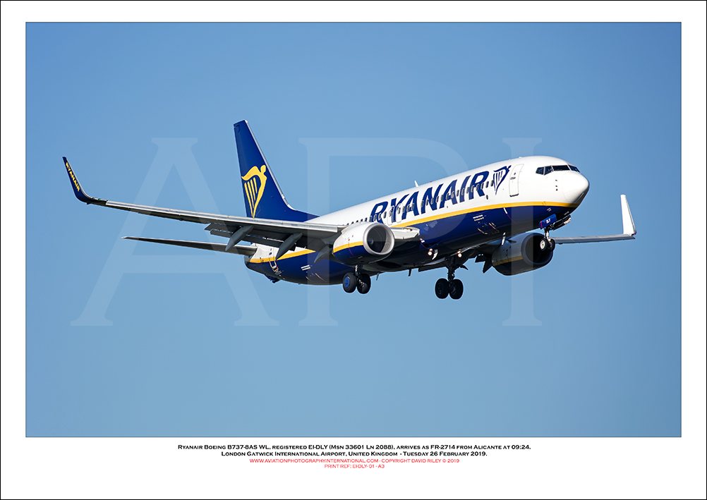 EI-DLY - Ryanair Boeing 737-8AS WL  (Msn 33601 Ln 2088) - 01
