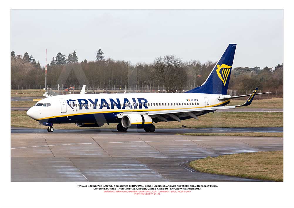 EI-DPV - Ryanair Boeing 737-8AS WL  (Msn 35551 Ln 2236) - 01