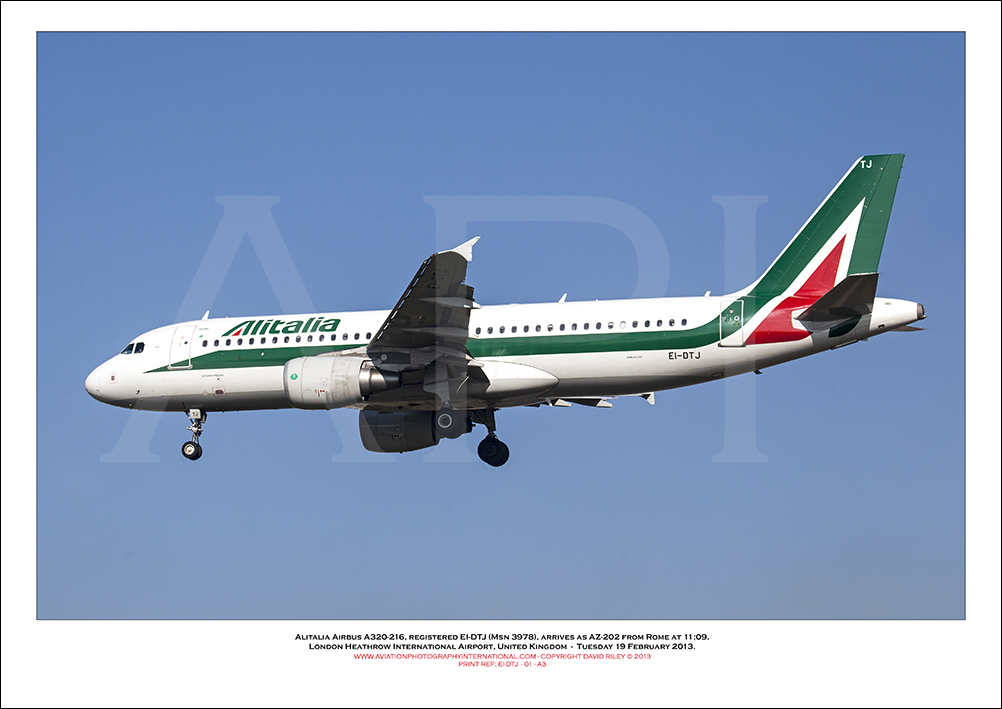 EI-DTJ - Alitalia Airbus A320-216 (Msn 3878) - 01