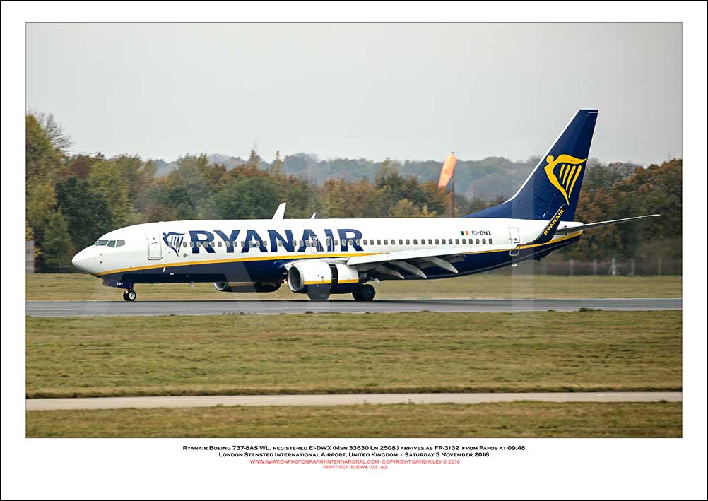EI-DWX - Ryanair Boeing 737-8AS WL  (Msn 33630 Ln 2508) - 02