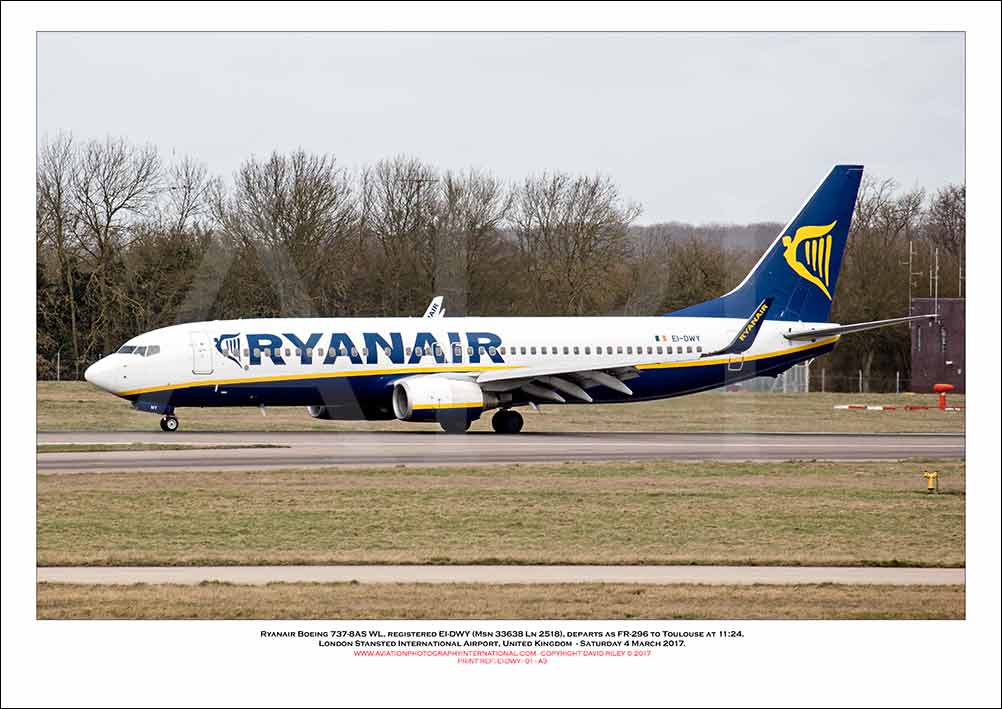 EI-DWY - Ryanair Boeing 737-8AS WL  (Msn 33638 Ln 2518) - 01